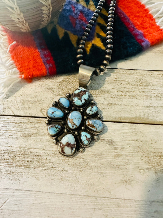 Handcrafted Golden Hills Turquoise & Sterling Silver Pendant