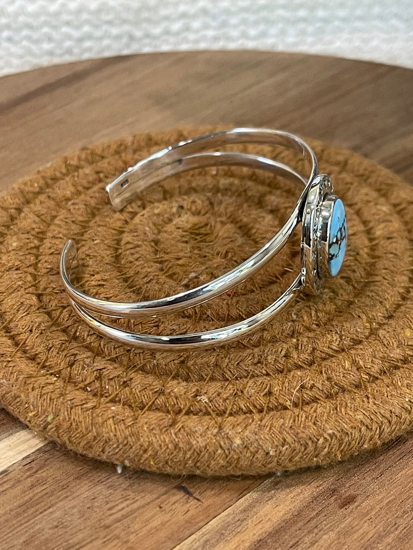Handmade Sterling Silver & Golden Hills Turquoise Cuff