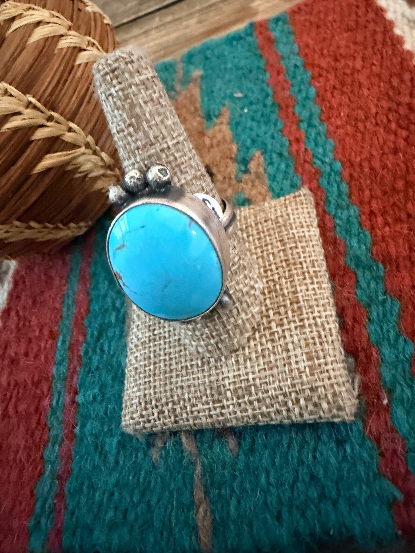 Handcrafted Kingman Turquoise & Sterling Silver Ring