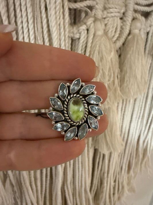 Handmade Adjustable Palomino Turquoise Sterling Silver Ring