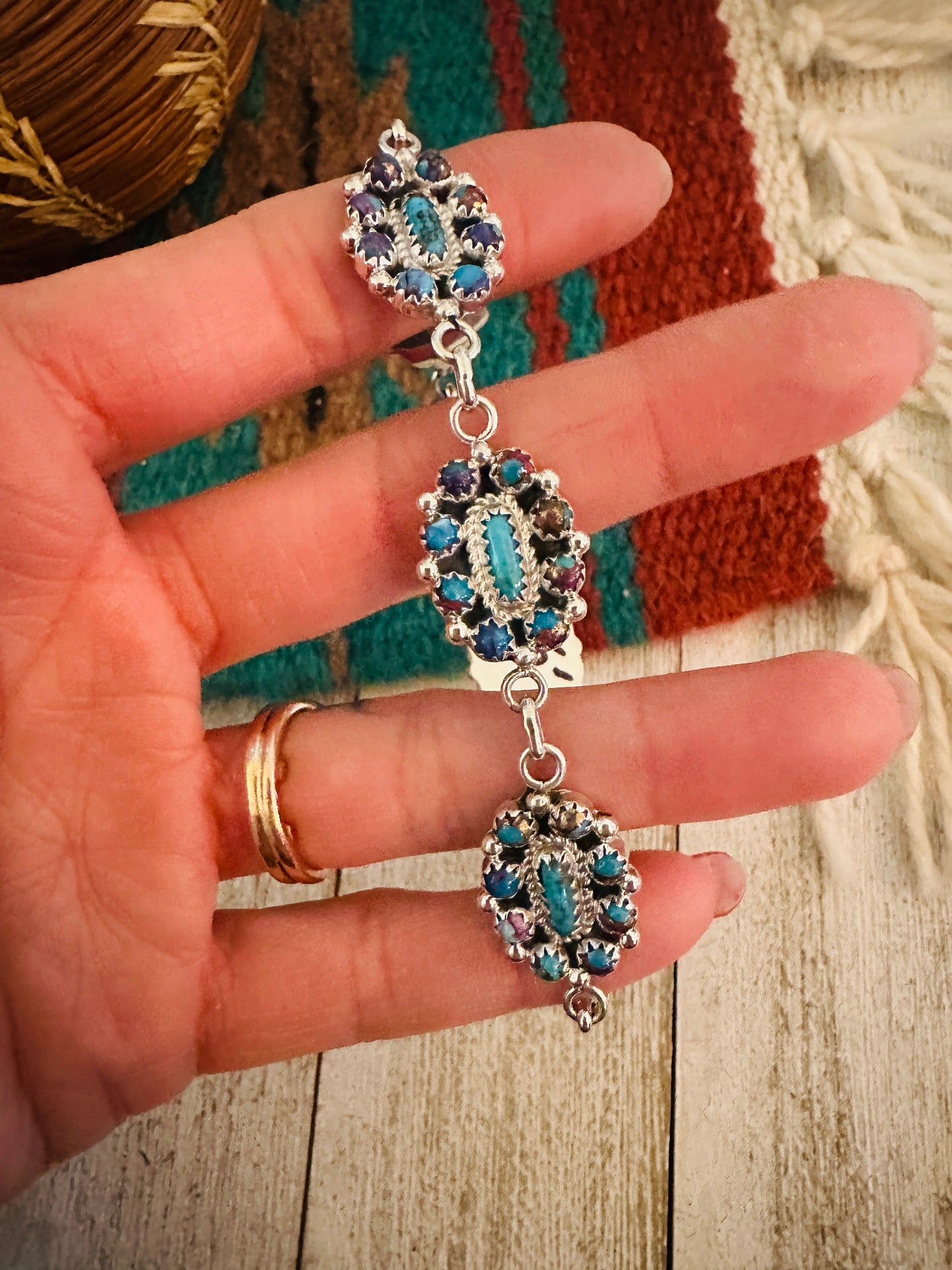 Handcrafted Pink Dream Mojave & Sterling Silver Link Bracelet