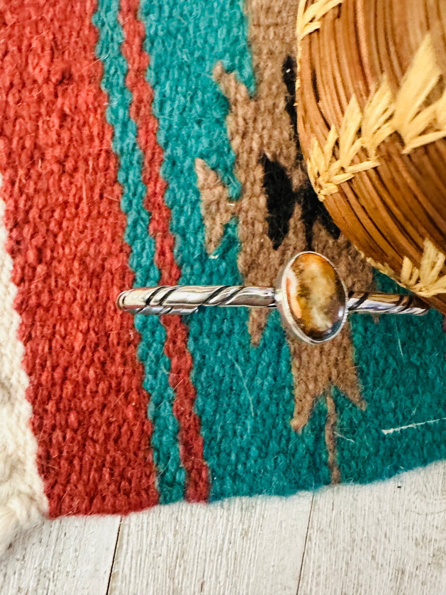 Handcrafted Sterling Silver & Spice Cuff Bracelet