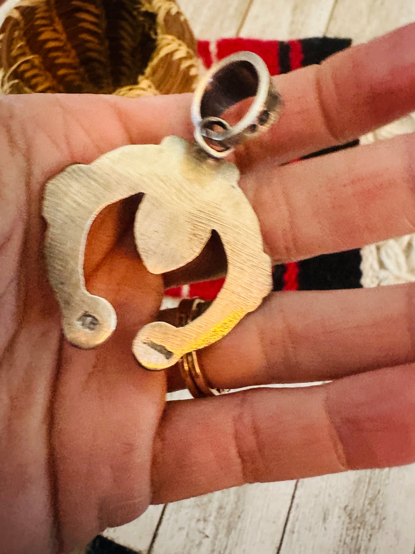 Handcrafted Sterling Silver & Turquoise Naja Pendant by Kevin Billah
