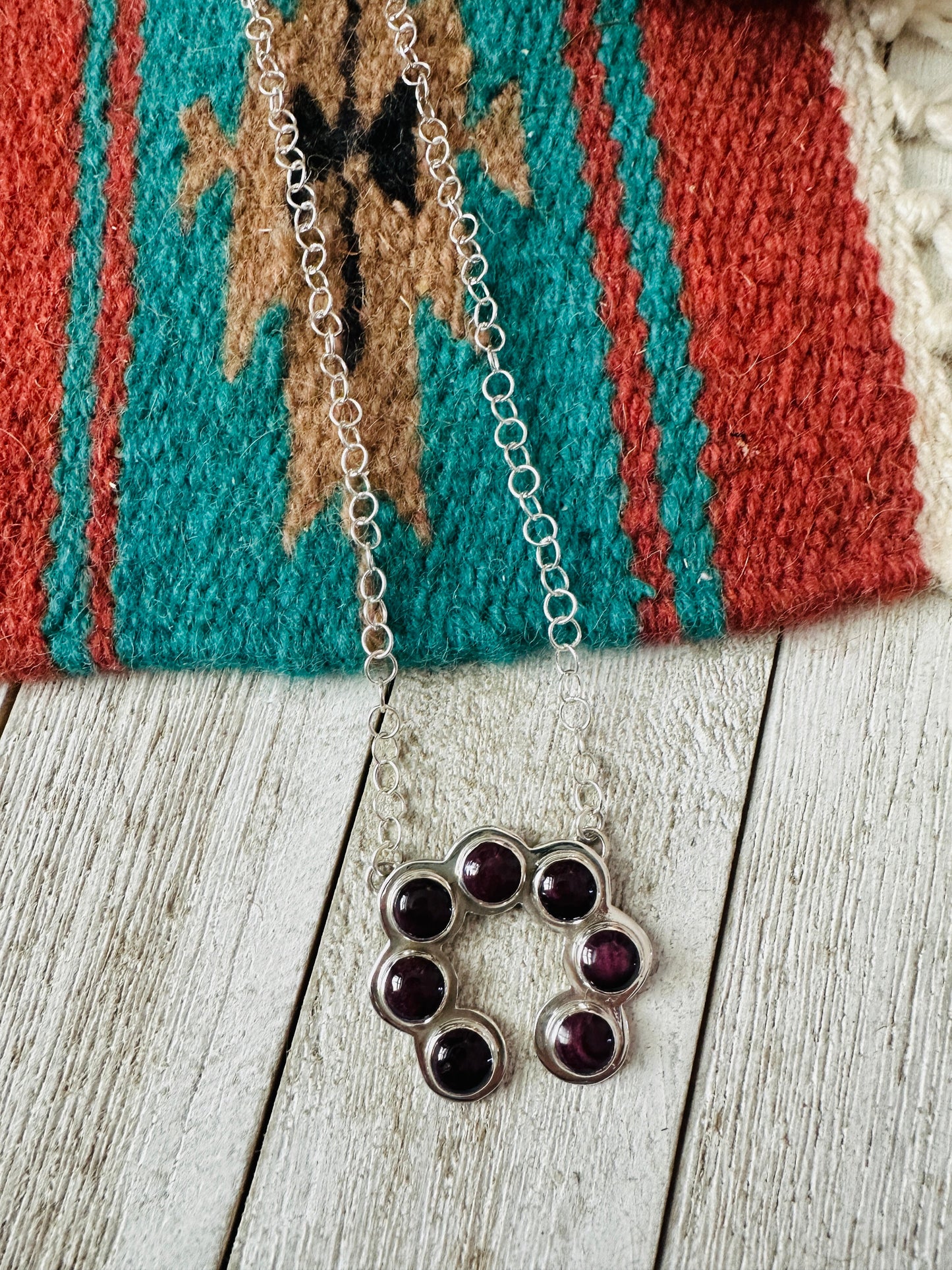 Handcrafted Sterling Silver & Purple Spiny Naja Necklace
