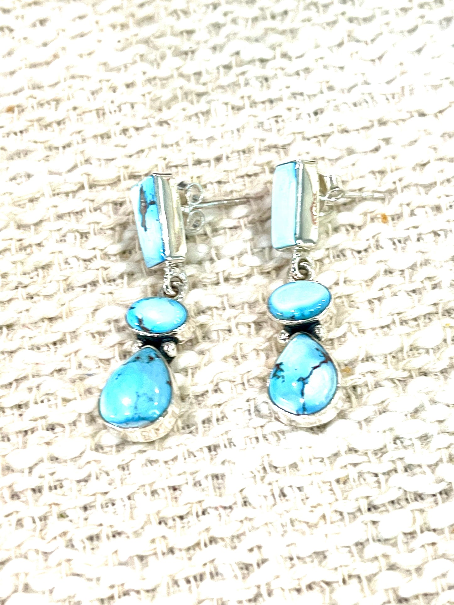 Handcrafted Sterling Silver & Golden Hills Post Dangle Earrings