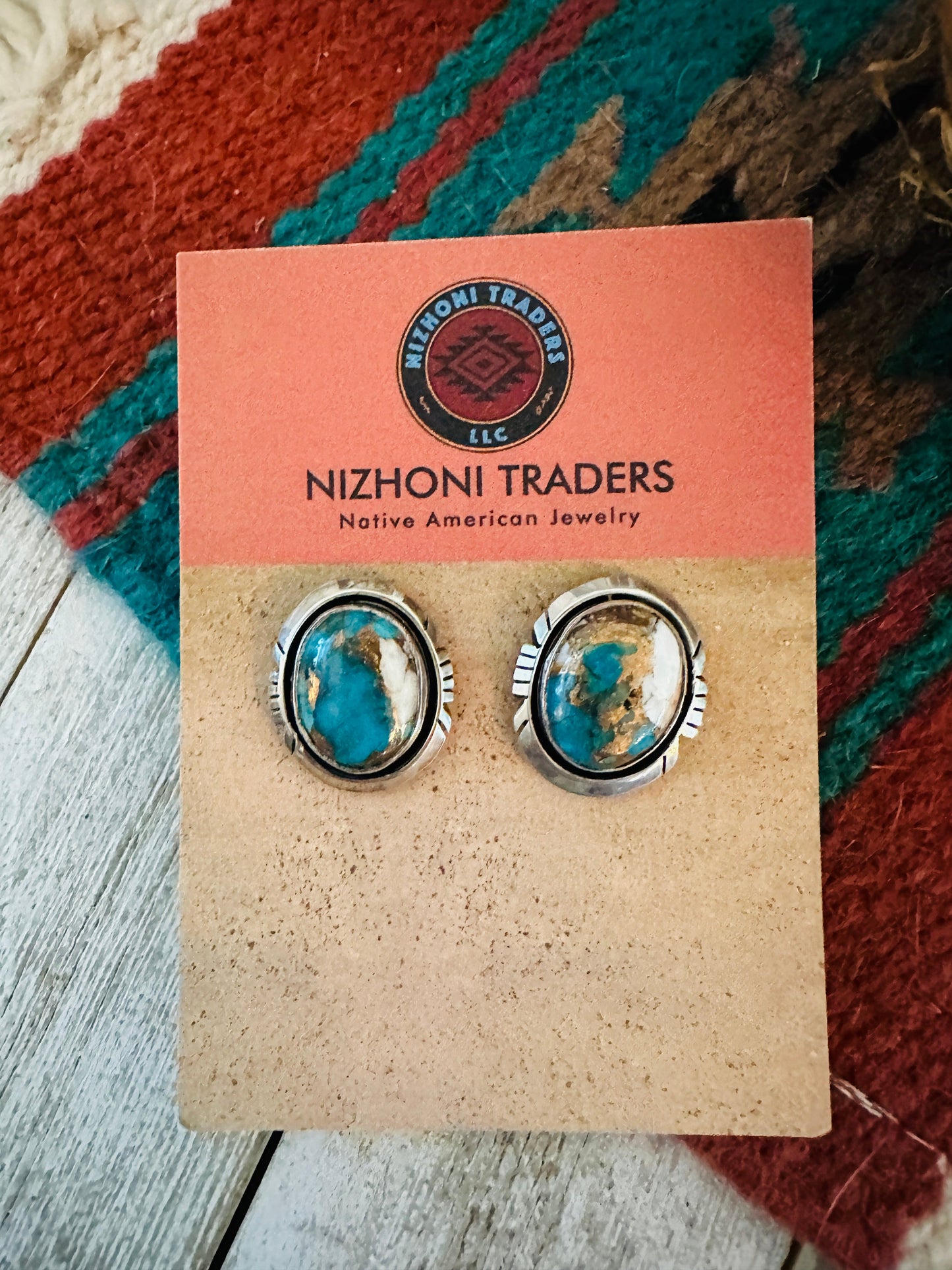 Handcrafted Spice & Sterling Silver Post Earrings