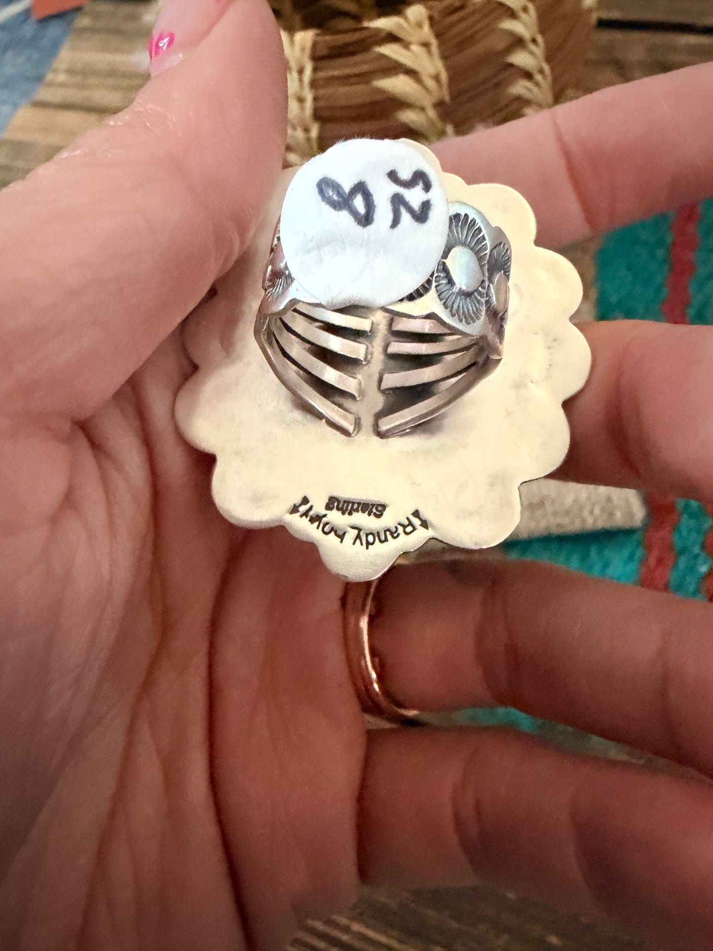 Handcrafted Dry Creek Turquoise & Sterling Silver Ring Size 8 by Randy Boyd