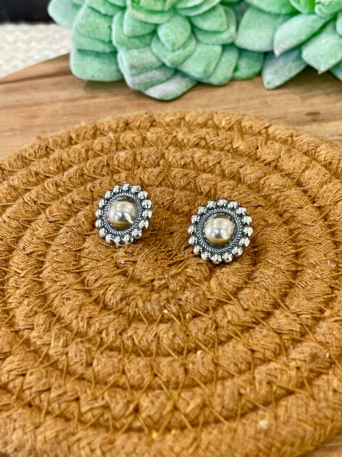 Handmade Sterling Silver Post Circle Earrings