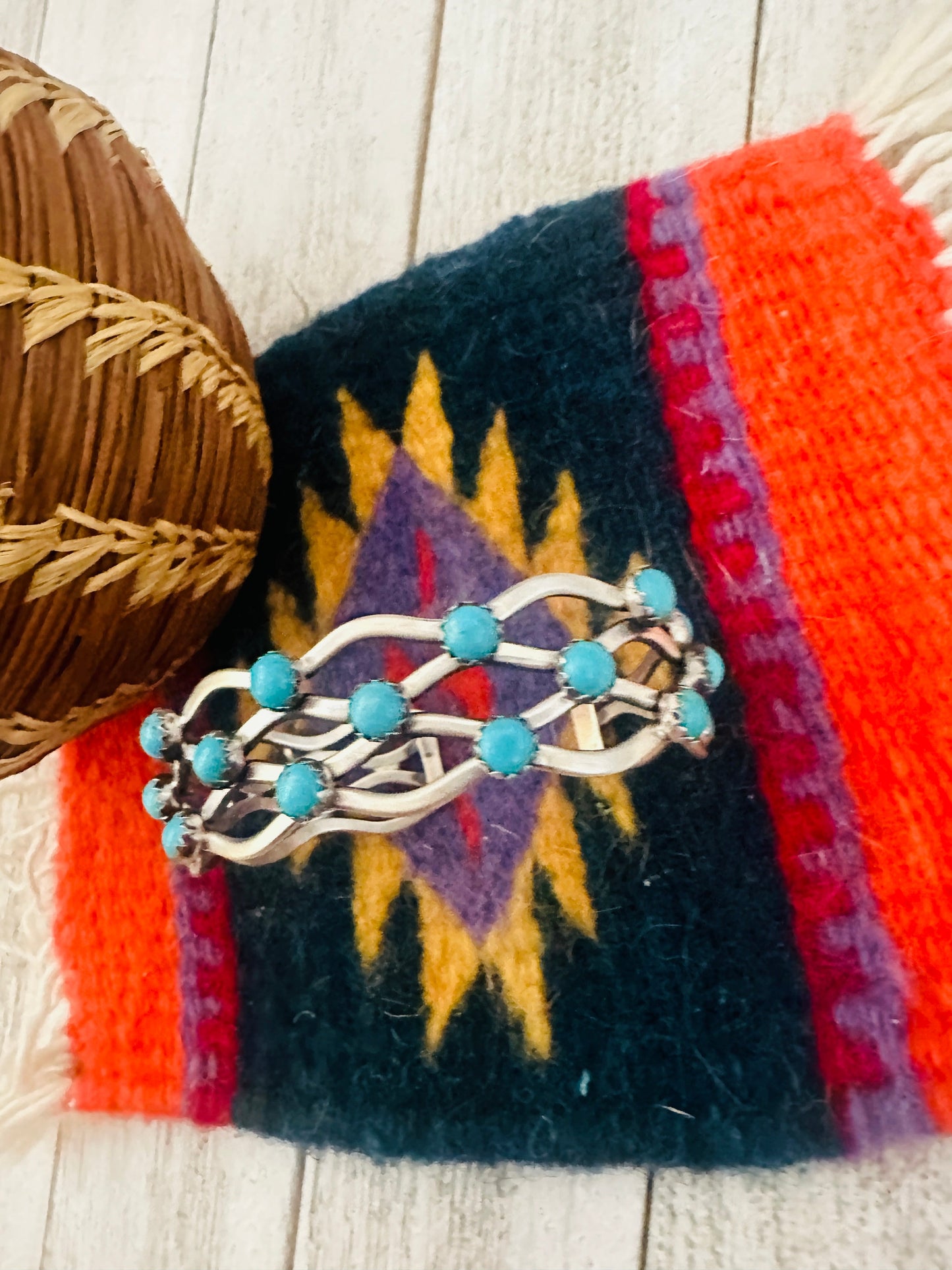 Handcrafted Turquoise & Sterling Silver Cuff Bracelet