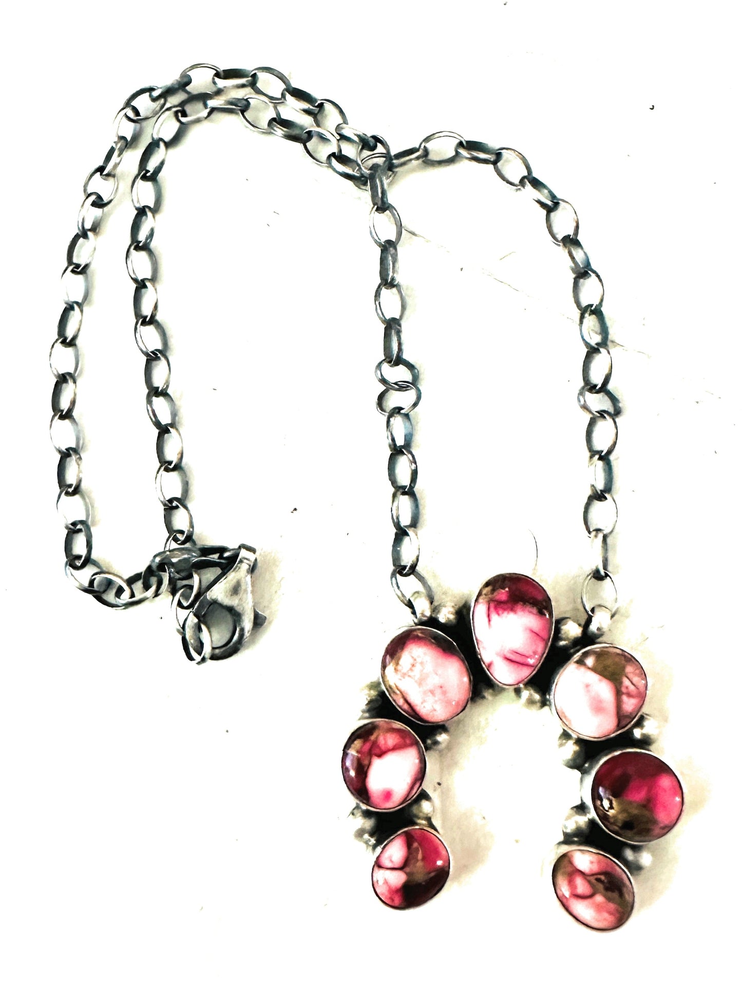 Handcrafted Rose Dahlia & Sterling Silver Naja Necklace