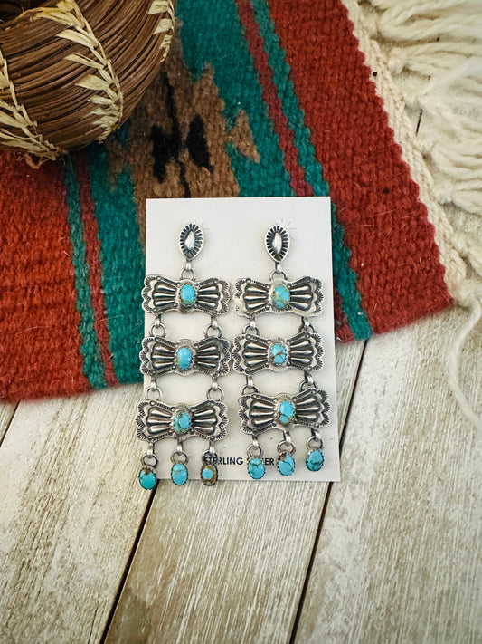 Handcrafted Turquoise & Sterling Silver Dangle Earrings
