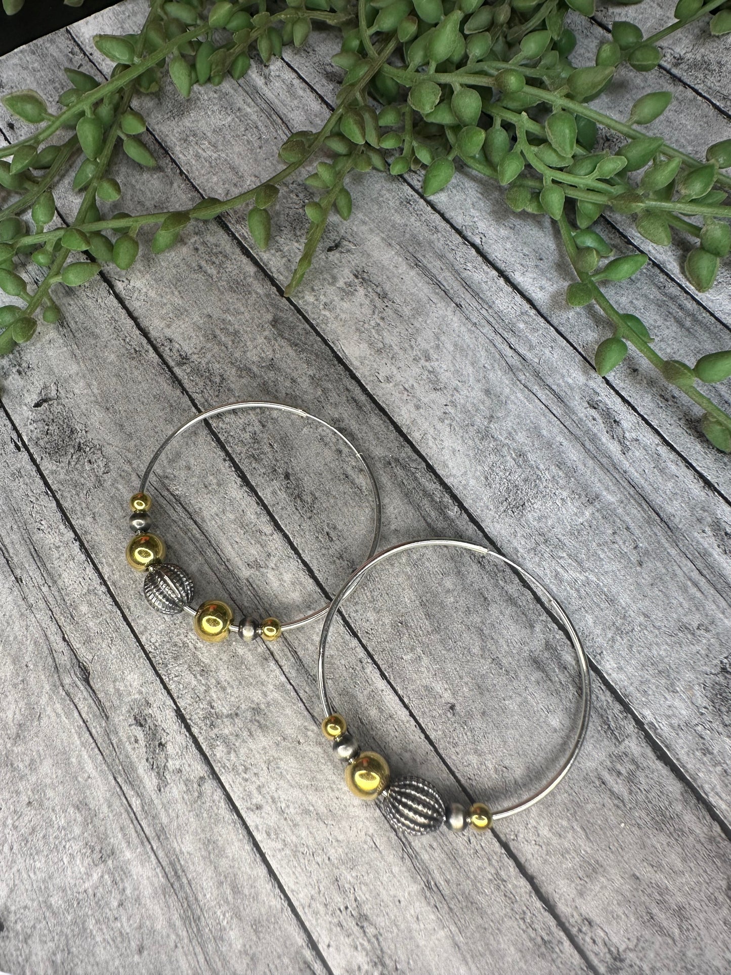 Handmade Sterling Silver Gold Plated Hoop Earrings