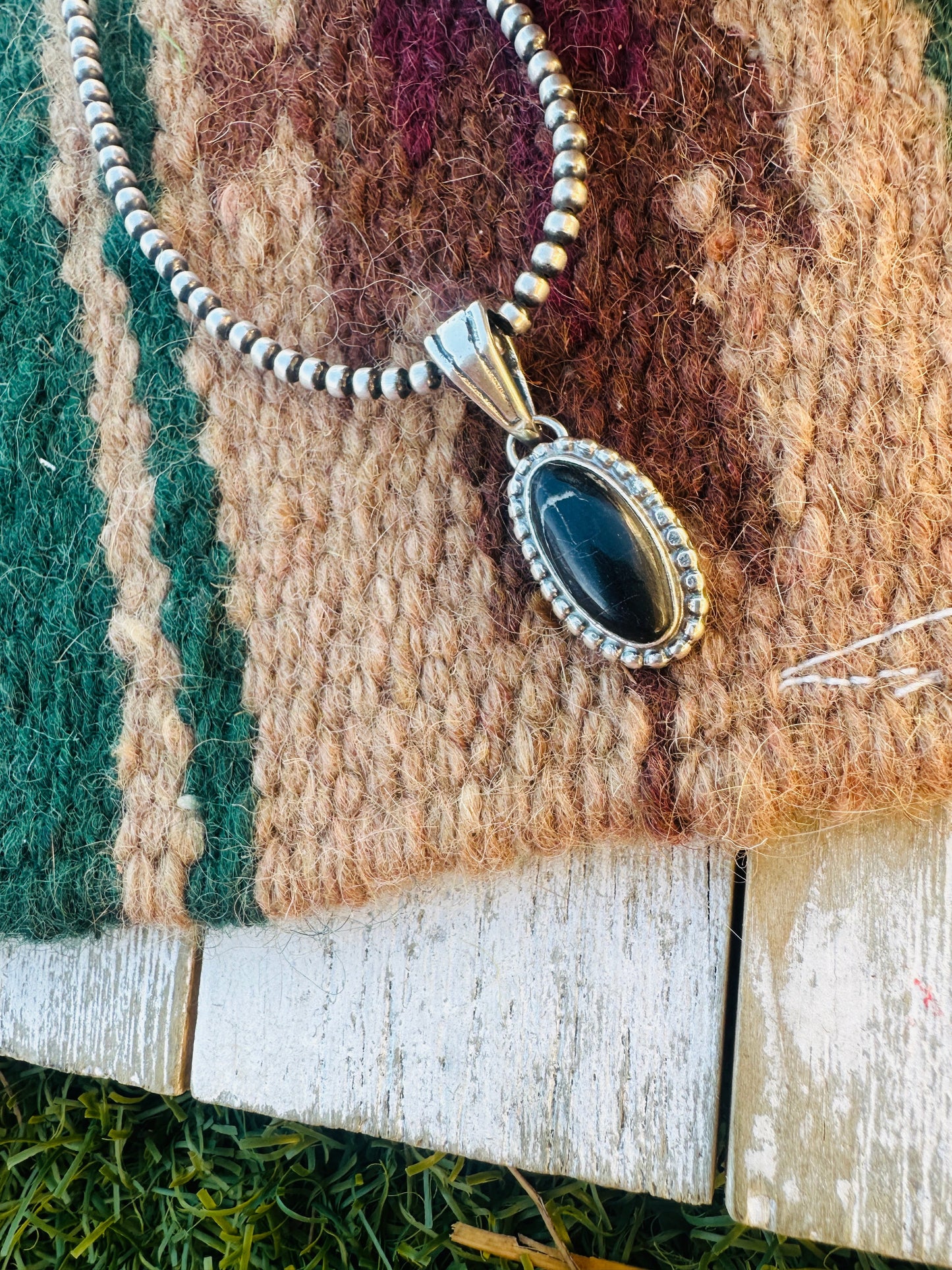 Handcrafted Sterling Silver & White Buffalo Pendant