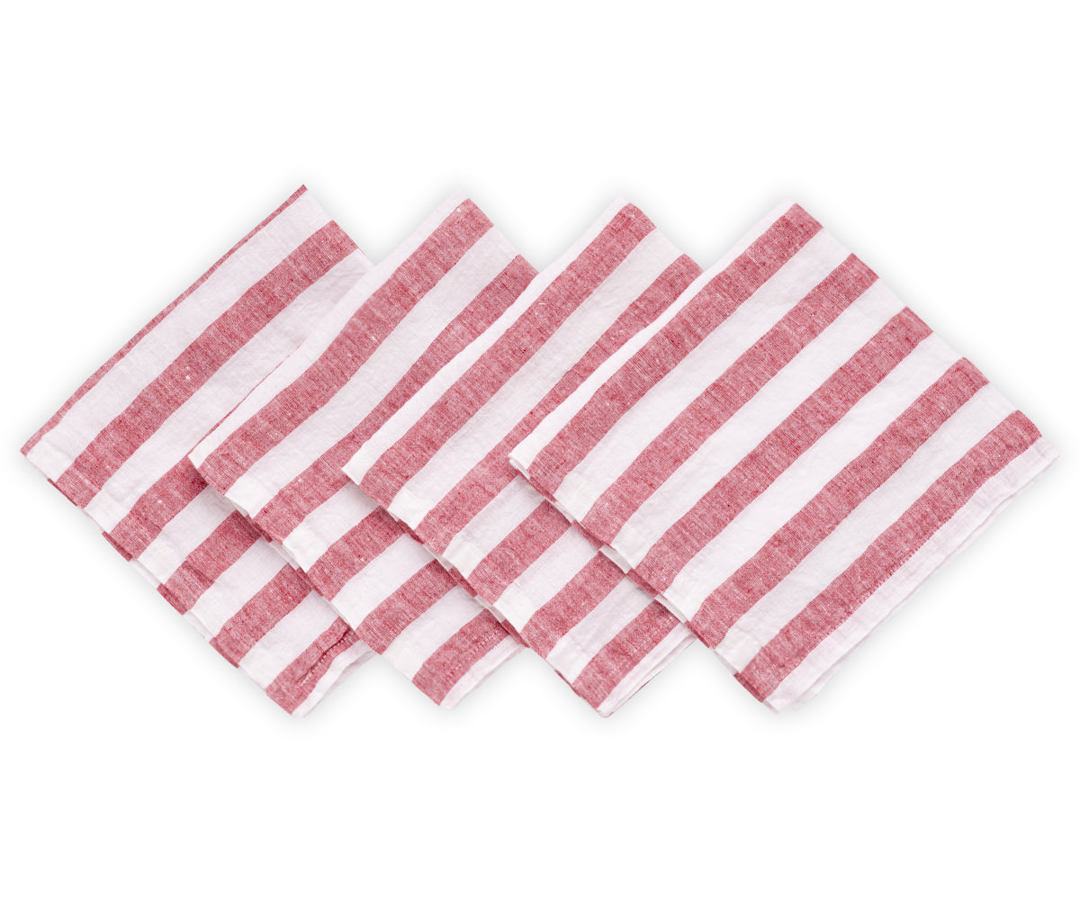 Italian Stripe Linen Napkins