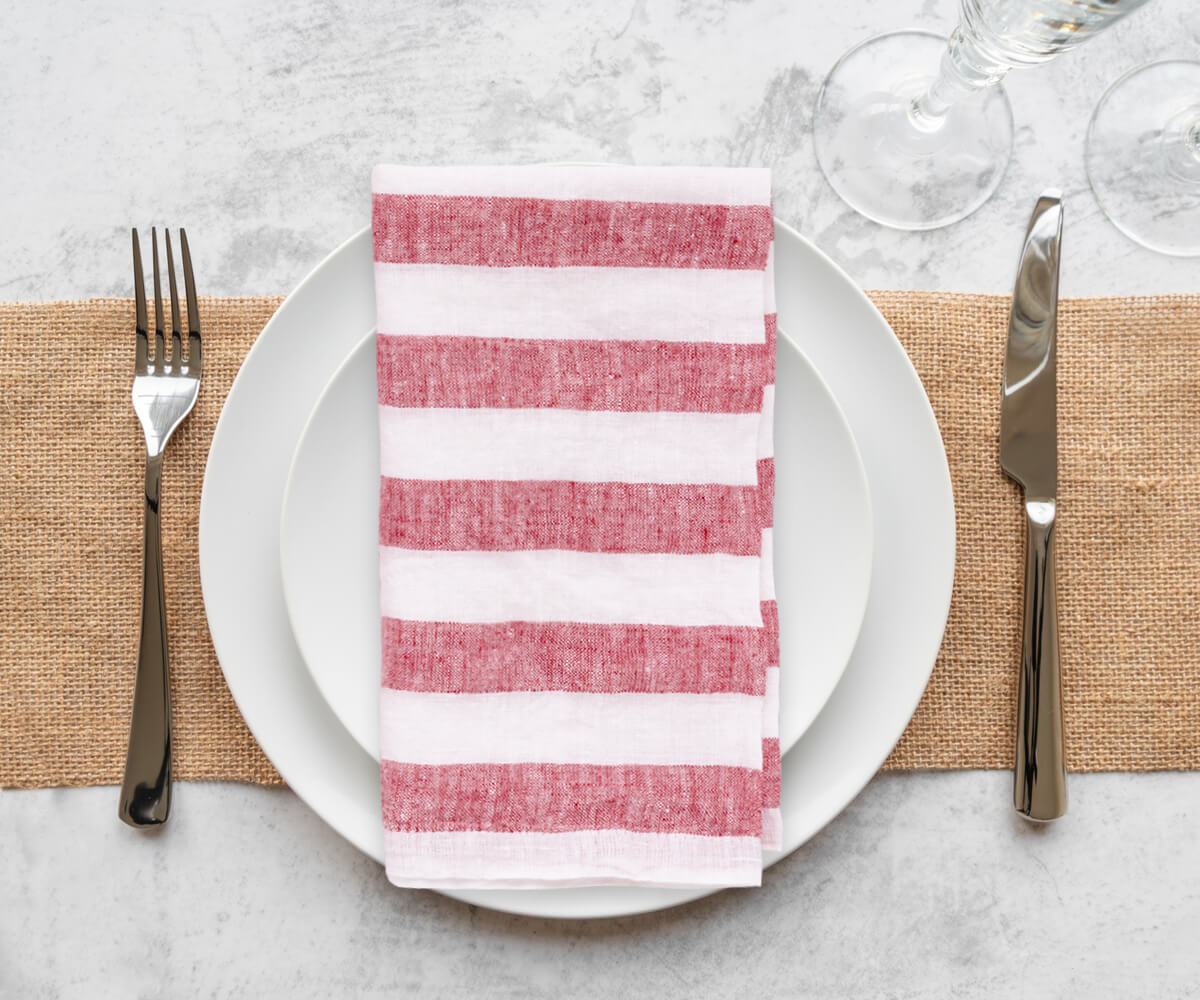 Italian Stripe Linen Napkins