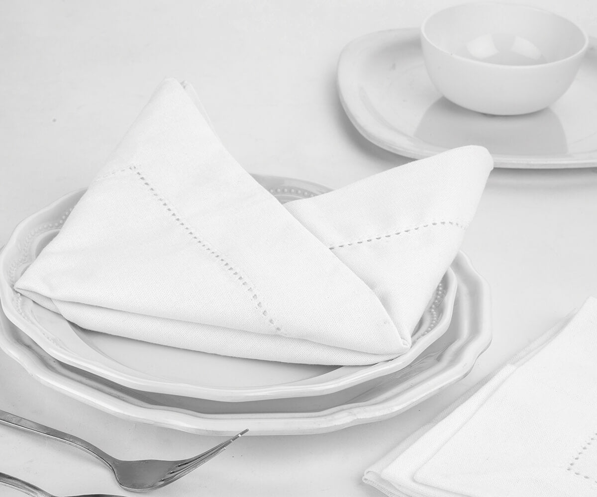 Cotton Dinner Napkins - Hemstitched Cloth Napkins