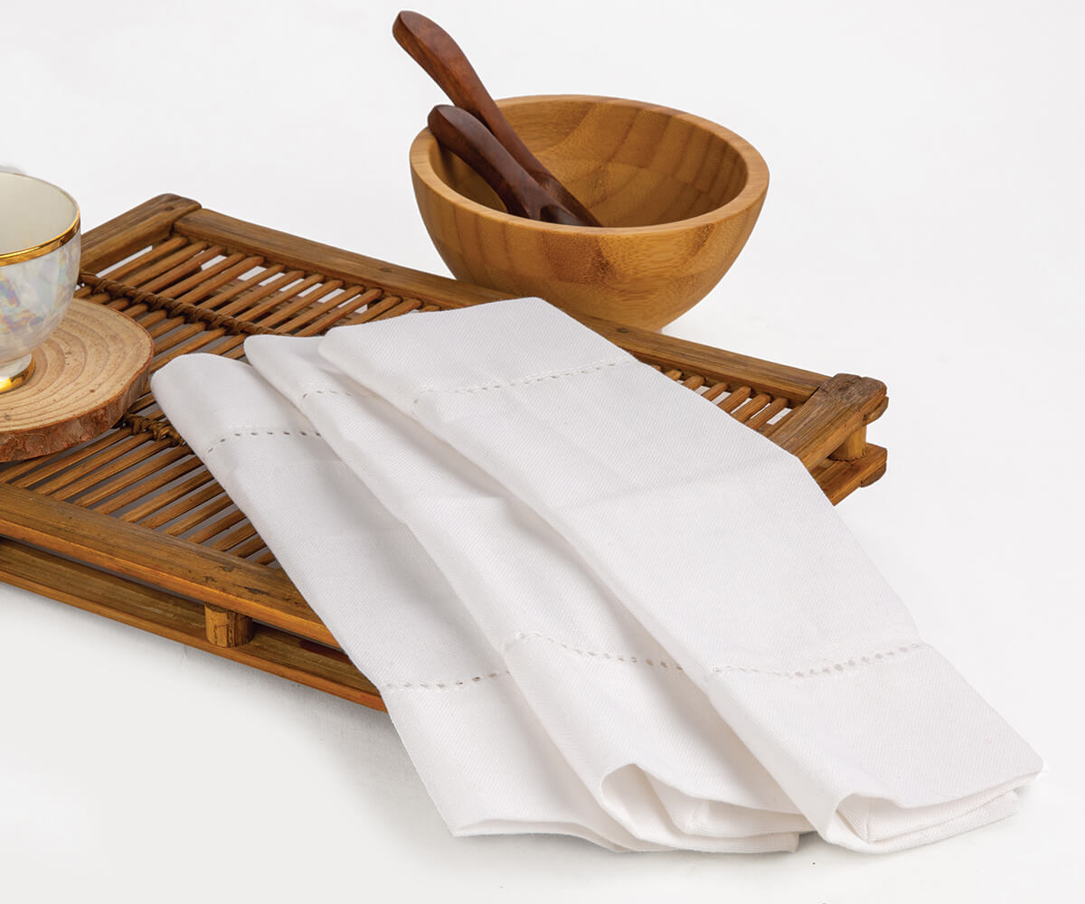 White Cocktail Napkins - 10 Inch Napkins