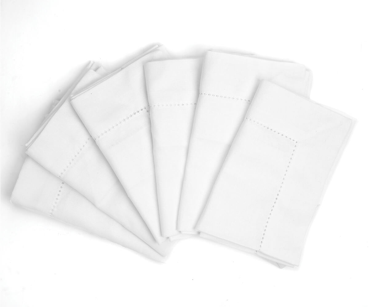 Cotton Dinner Napkins - Hemstitched Cloth Napkins