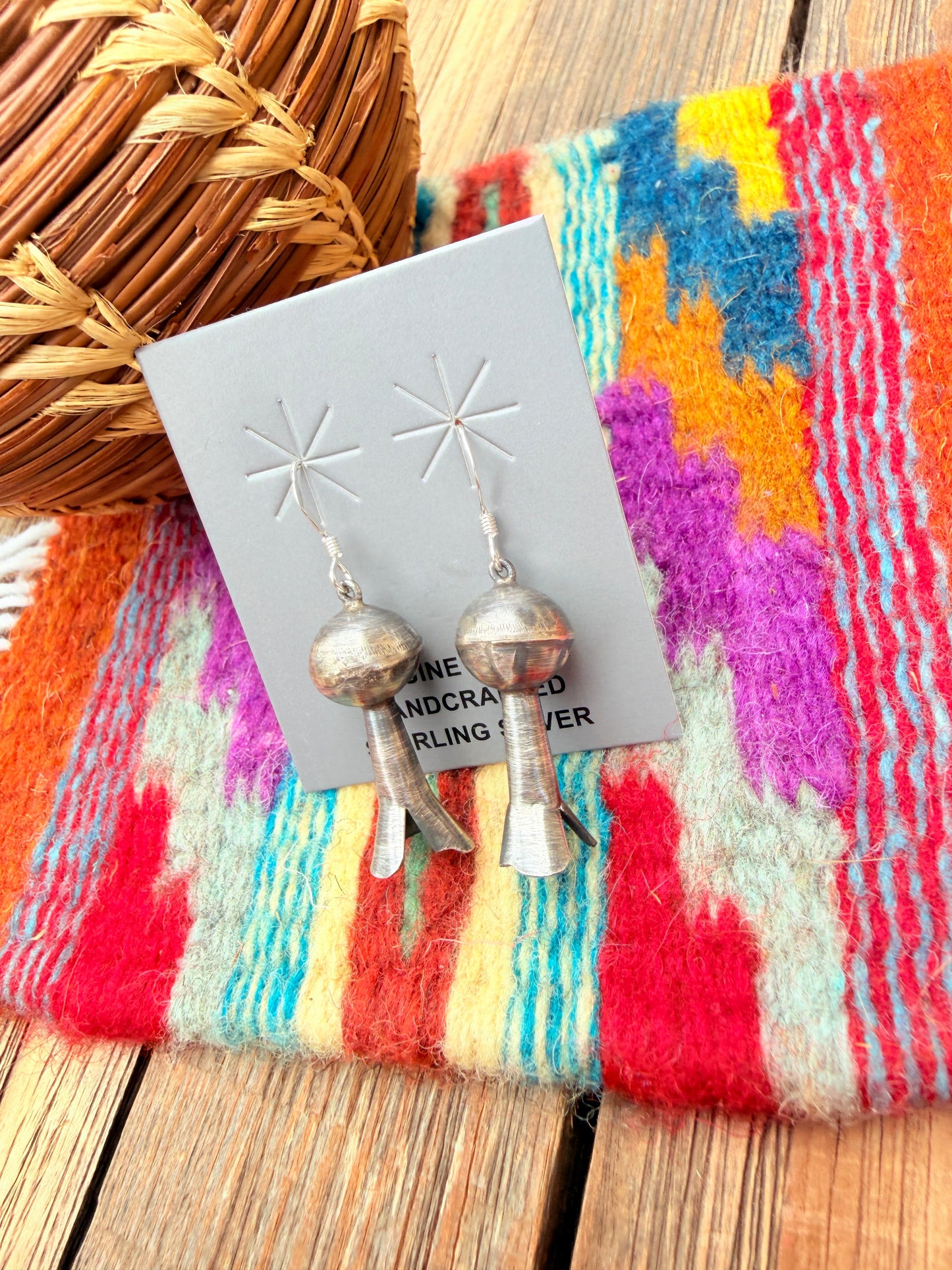 Handcrafted Sterling Silver Blossom Dangle Earrings