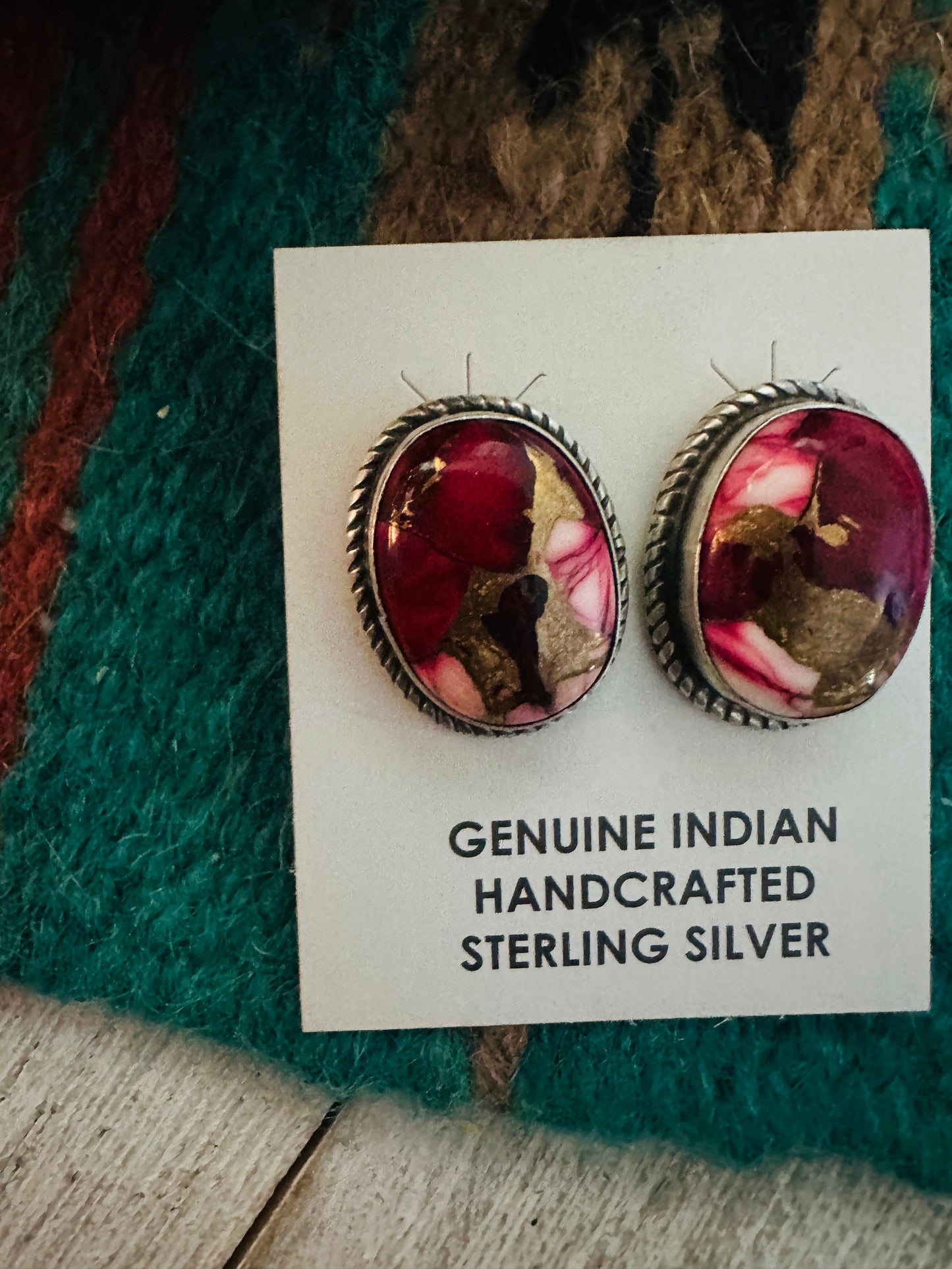 Handcrafted Sterling Silver & Rose Dahlia Post Earrings