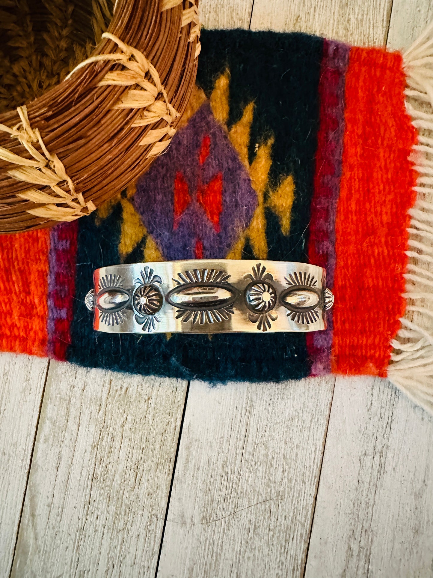 Handcrafted Sterling Silver Cuff Bracelet By Elvira Bill