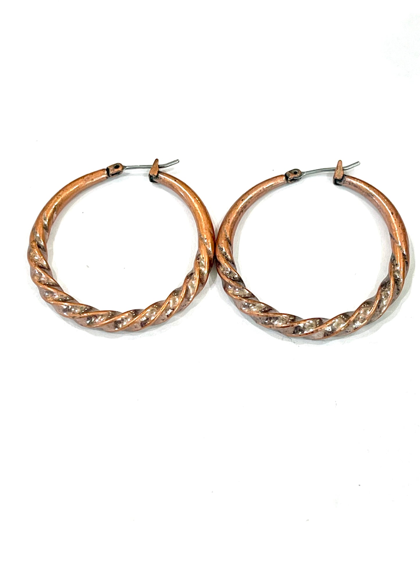 Vintage Handmade Copper Hoop Earrings