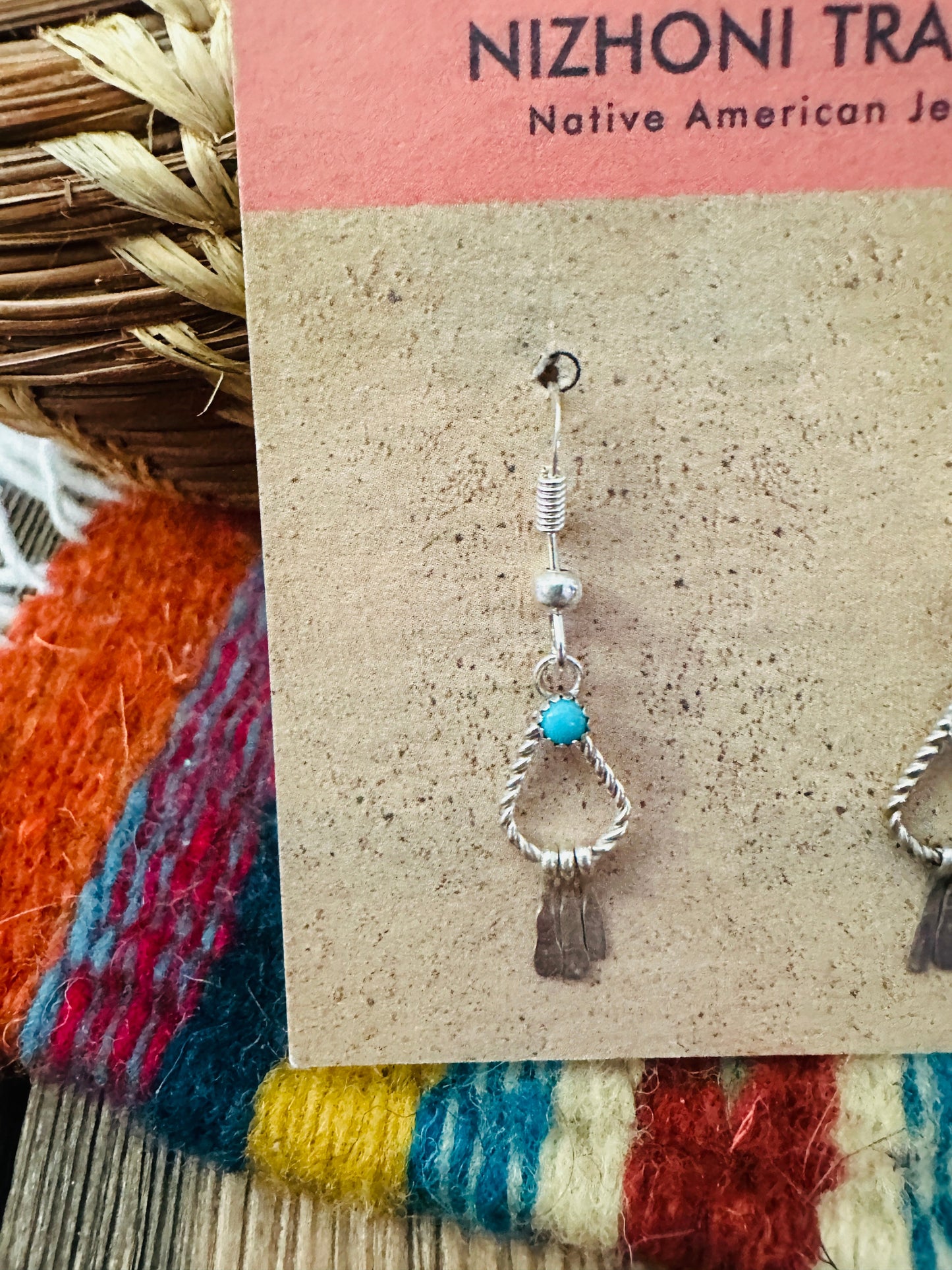 Handcrafted Turquoise & Sterling Silver Tassel Dangle Earrings