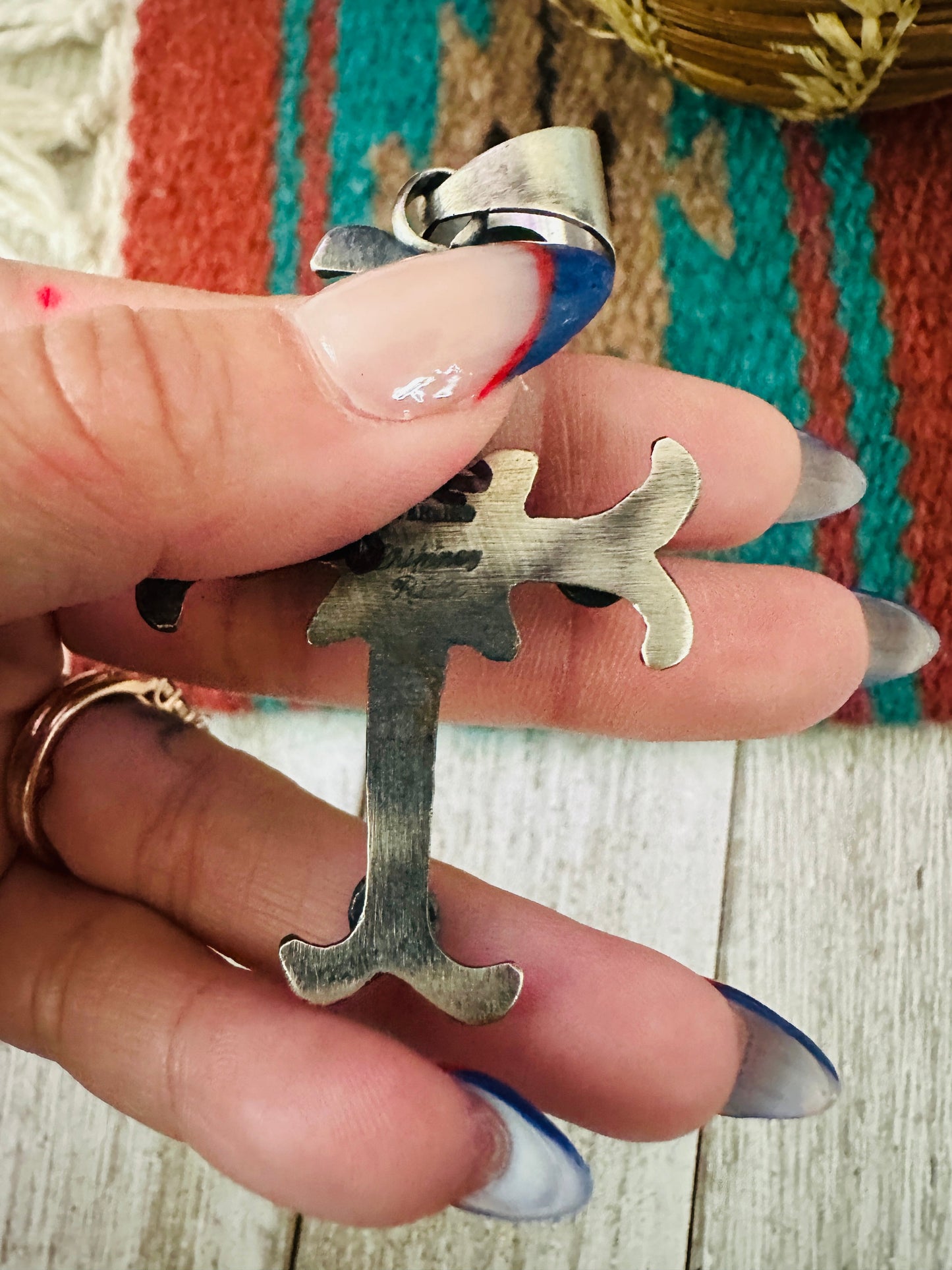Handcrafted Sterling Silver Cross Concho Pendant by Chimney Butte