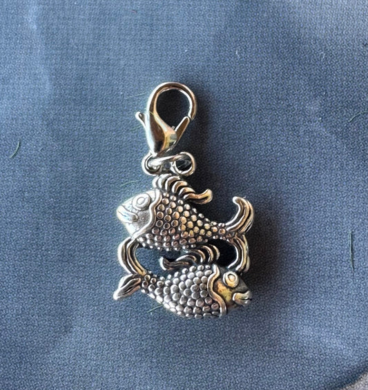 Handcrafted Sterling Silver Pisces/ 2 Fish Charm