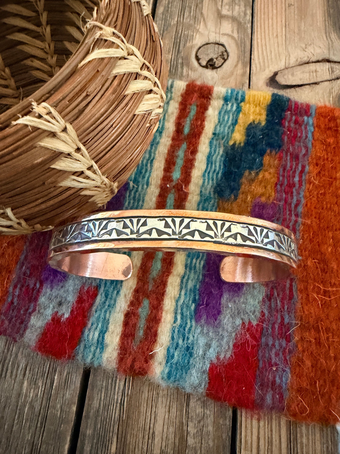Handcrafted Copper & Sterling Silver Cuff Bracelet
