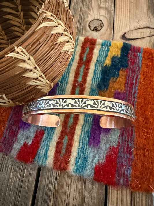 Handcrafted Copper & Sterling Silver Cuff Bracelet