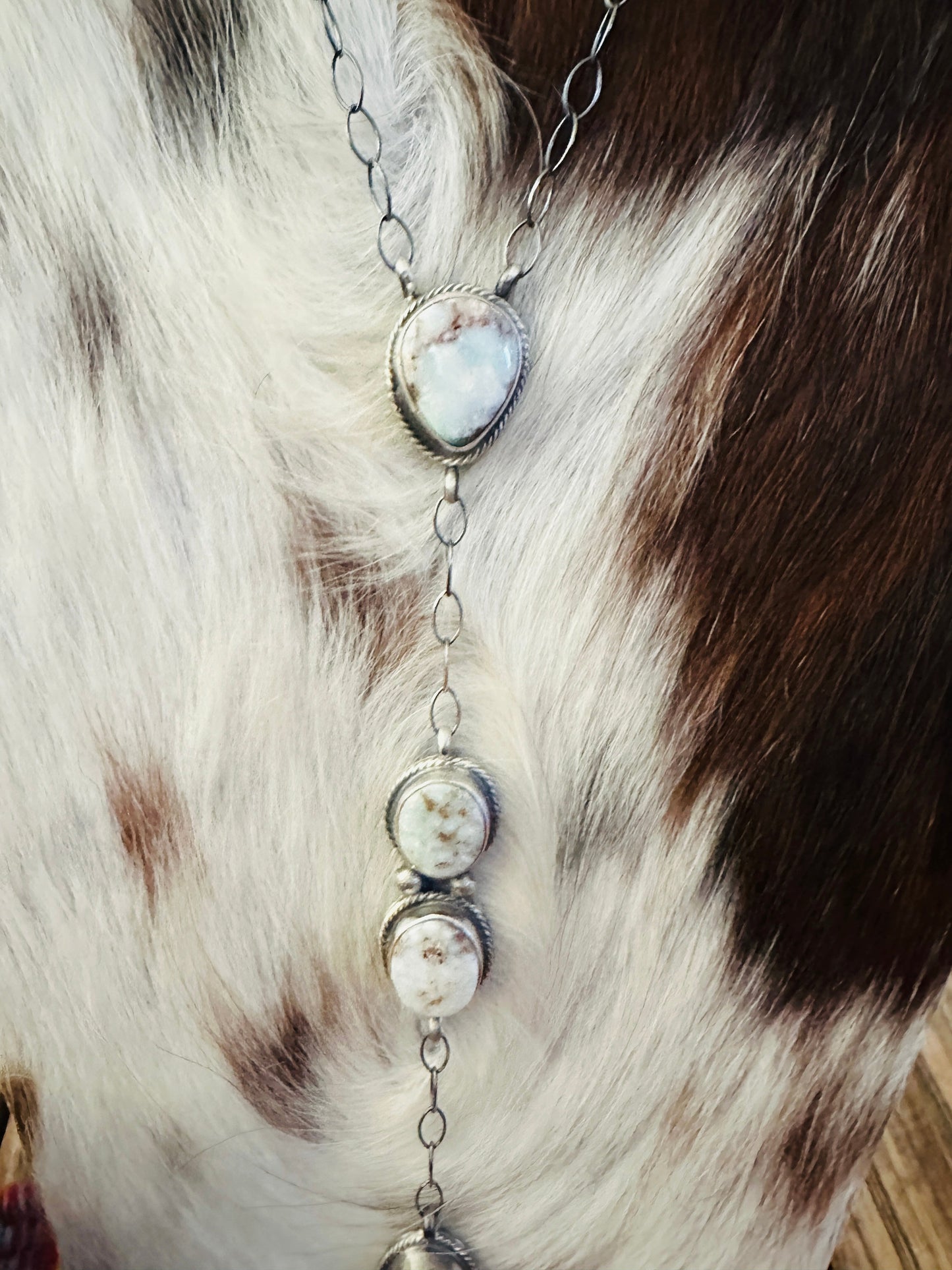 Handcrafted Dry Creek Turquoise & Sterling Silver Lariat Necklace
