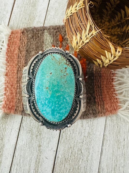 Handcrafted Sterling Silver & Kingman Turquoise Cuff Bracelet by Boyd Ashley