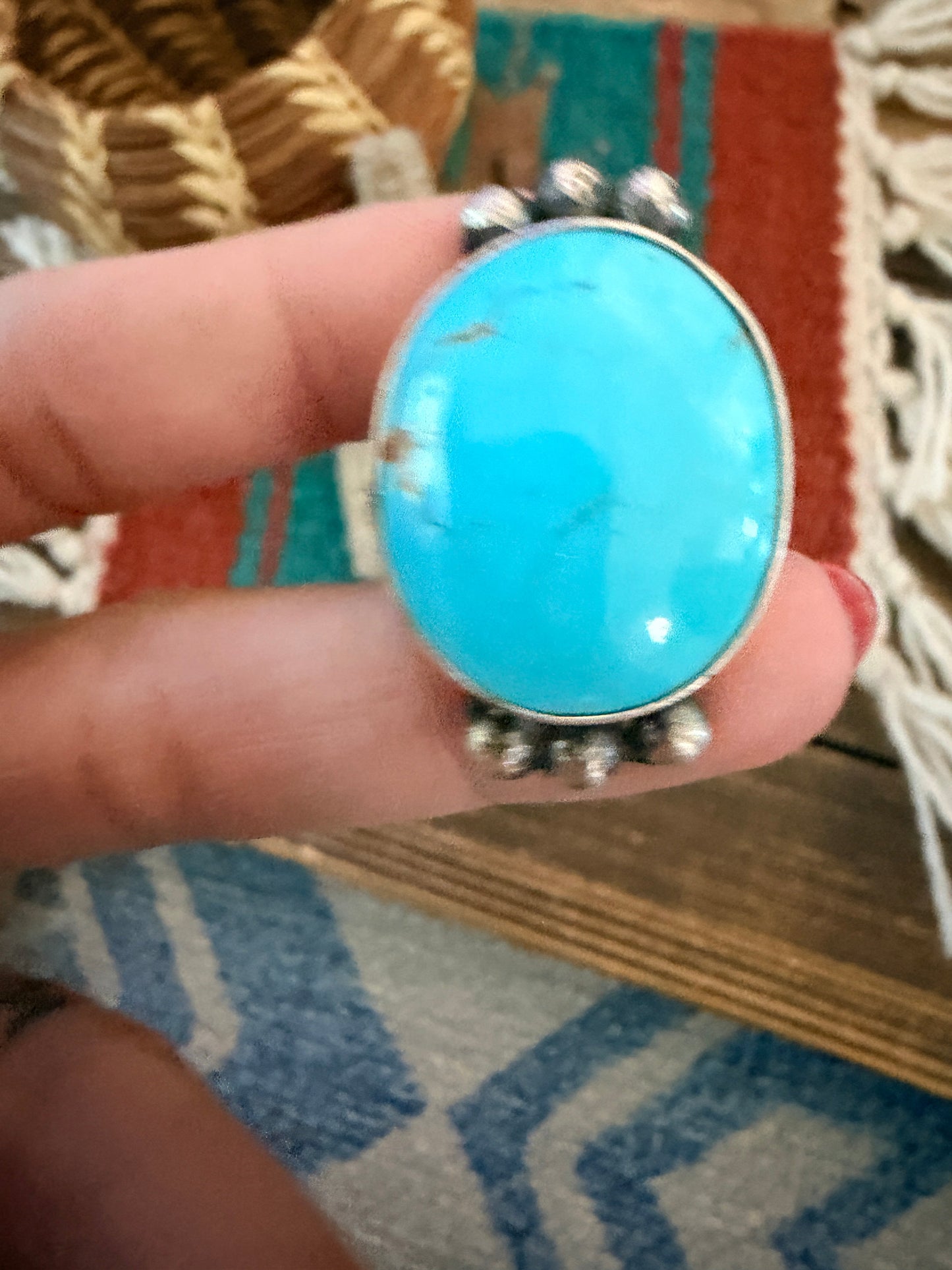 Handcrafted Kingman Turquoise & Sterling Silver Ring
