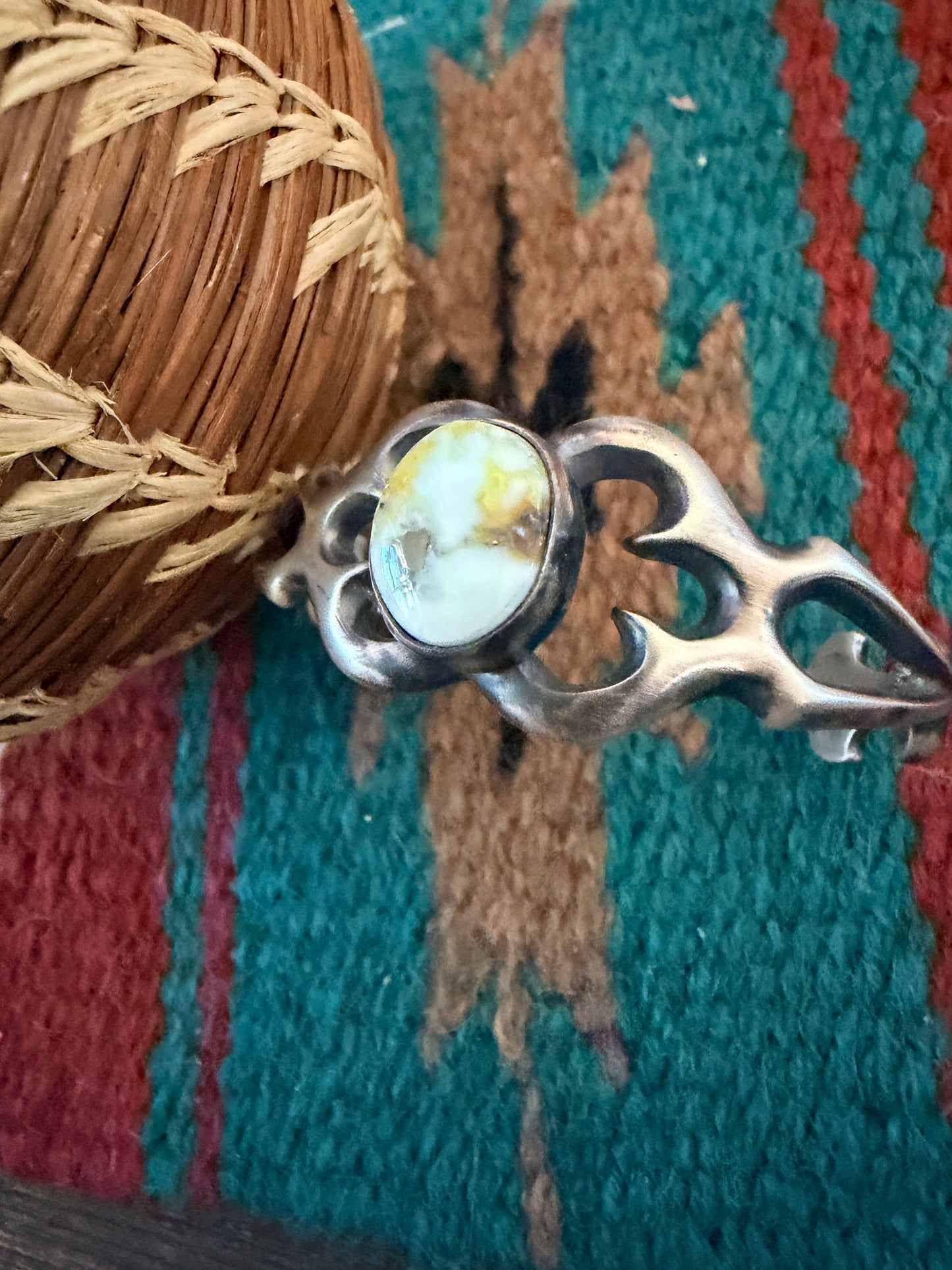 Handcrafted Palomino Turquoise & Sterling Silver Cuff Bracelet by Rick Tolino