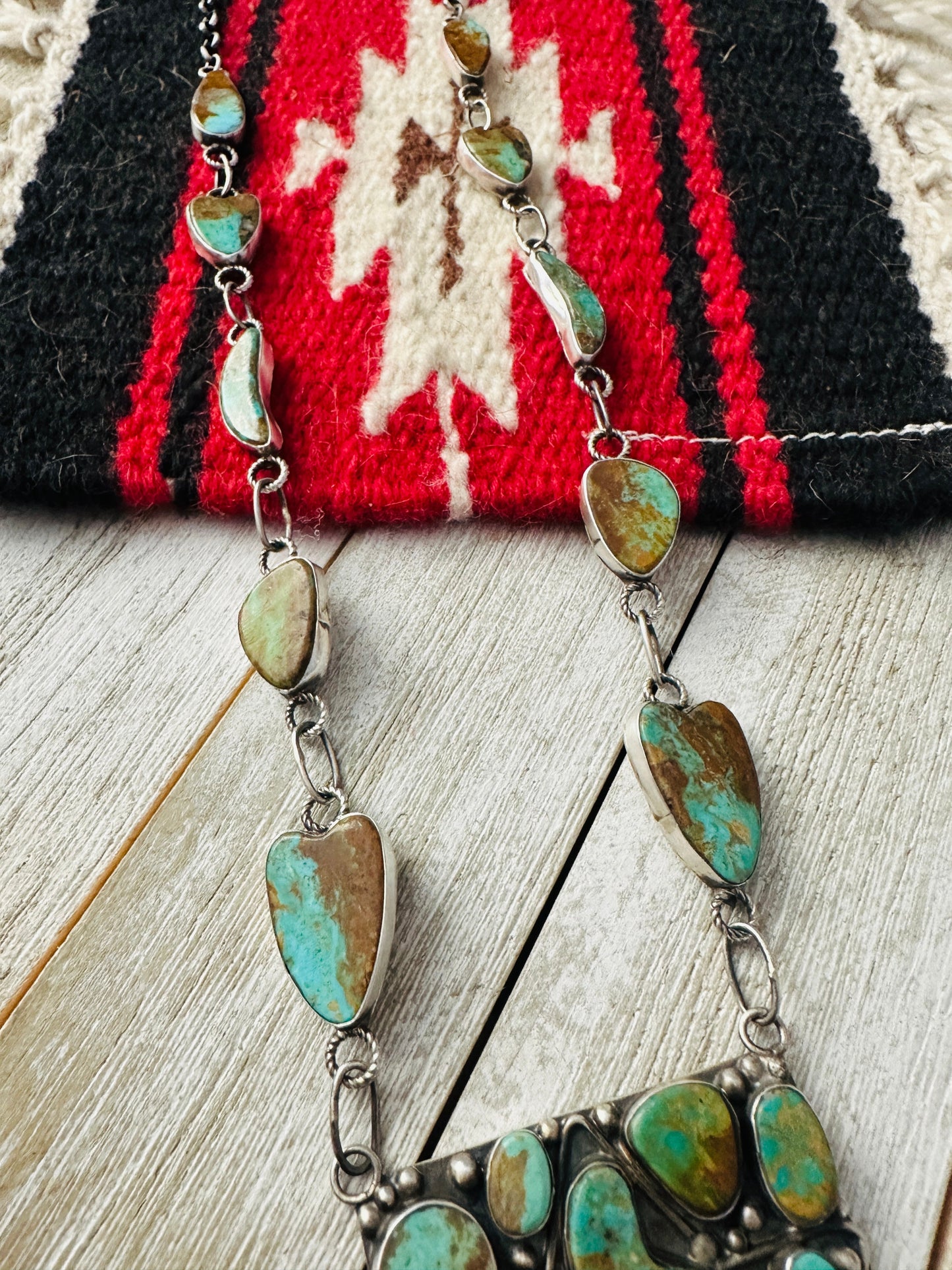 Handcrafted Sterling Silver & Royston Turquoise Necklace by Jacqueline Silver
