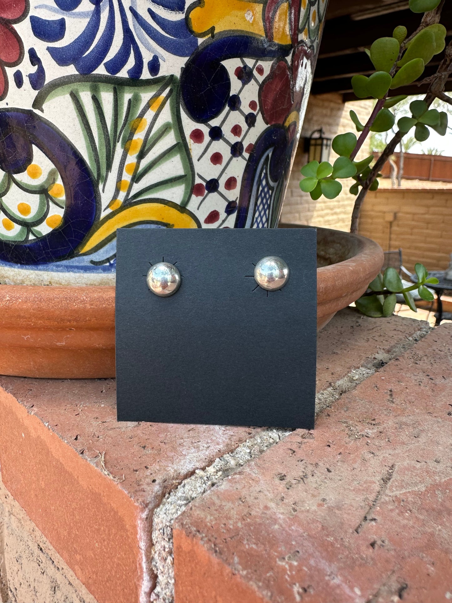 Handcrafted  Sterling Silver Ball Stud Earrings 6mm