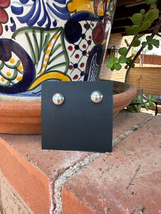 Handcrafted  Sterling Silver Ball Stud Earrings 6mm