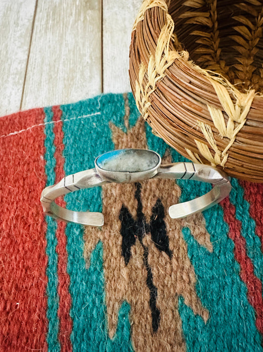 Handcrafted Sterling Silver & Turquoise Cuff Bracelet by Tahe