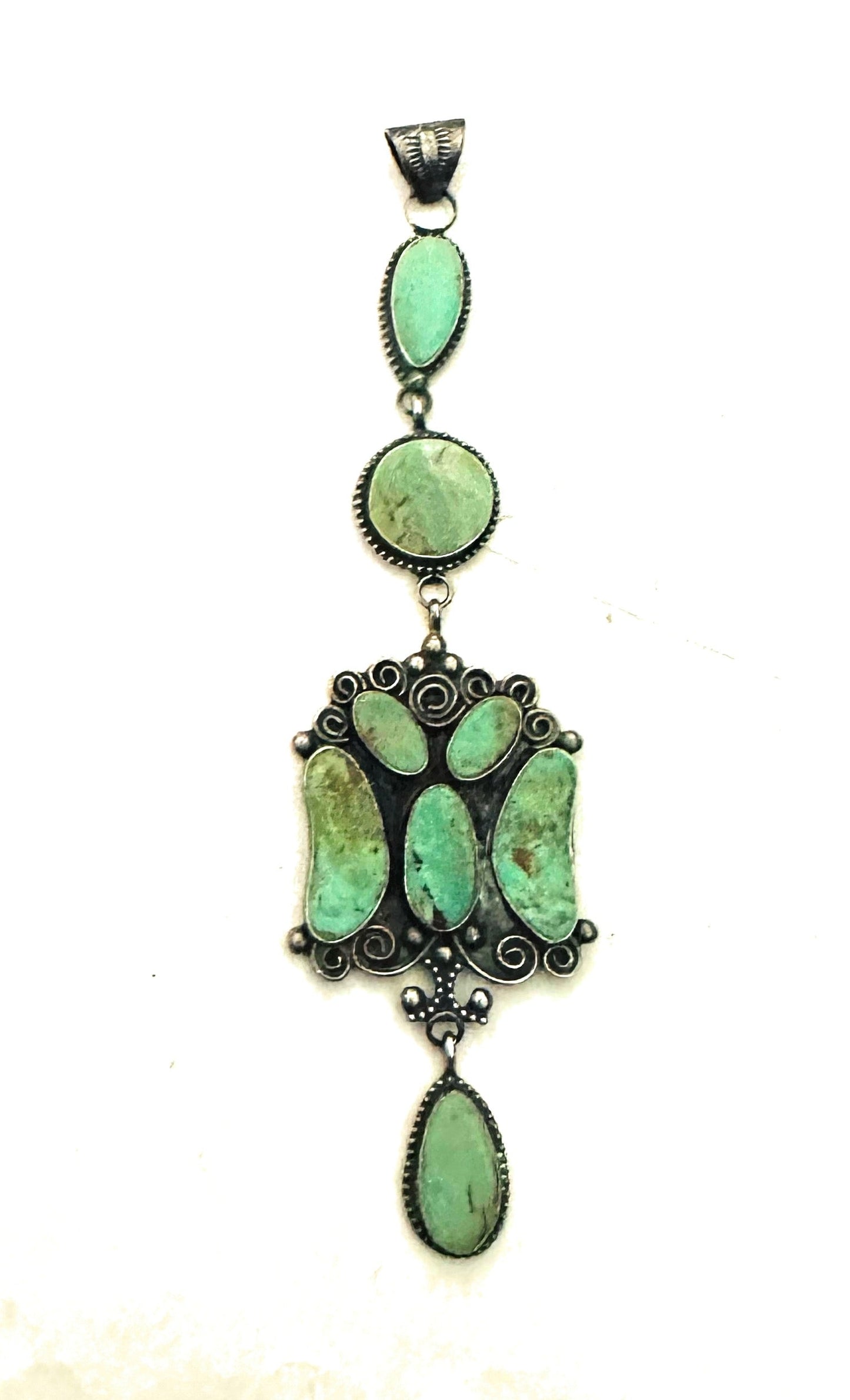 Handcrafted Royston Turquoise and Sterling Silver Pendant by Jacqueline Silver