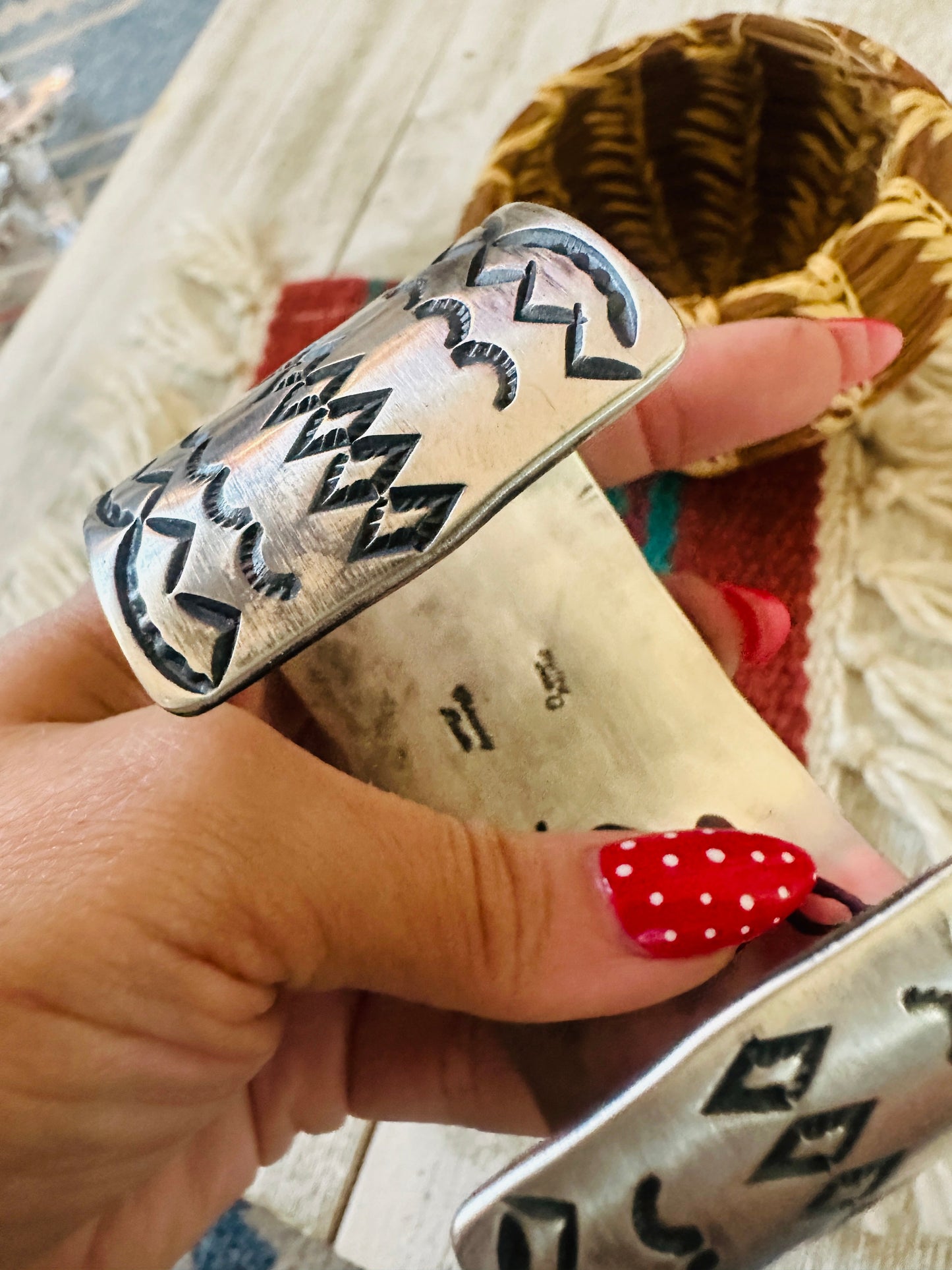 Handcrafted Sterling Silver & Golden Hills Turquoise Cuff Bracelet by Chimney Butte /