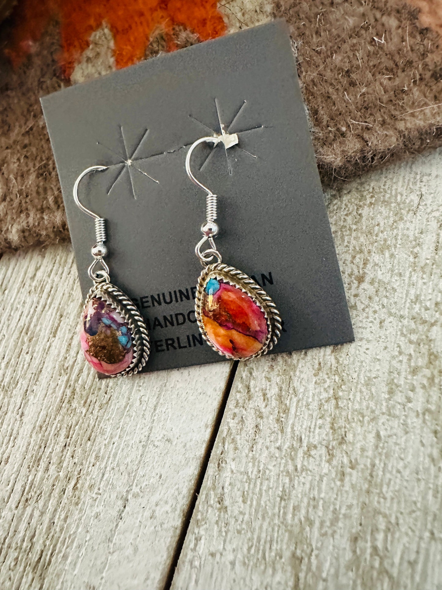Handcrafted Sterling Silver & Pink Dream Mojave Dangle Earrings