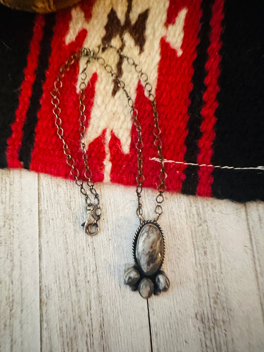 Handcrafted Sterling Silver & White Buffalo Chain Necklace
