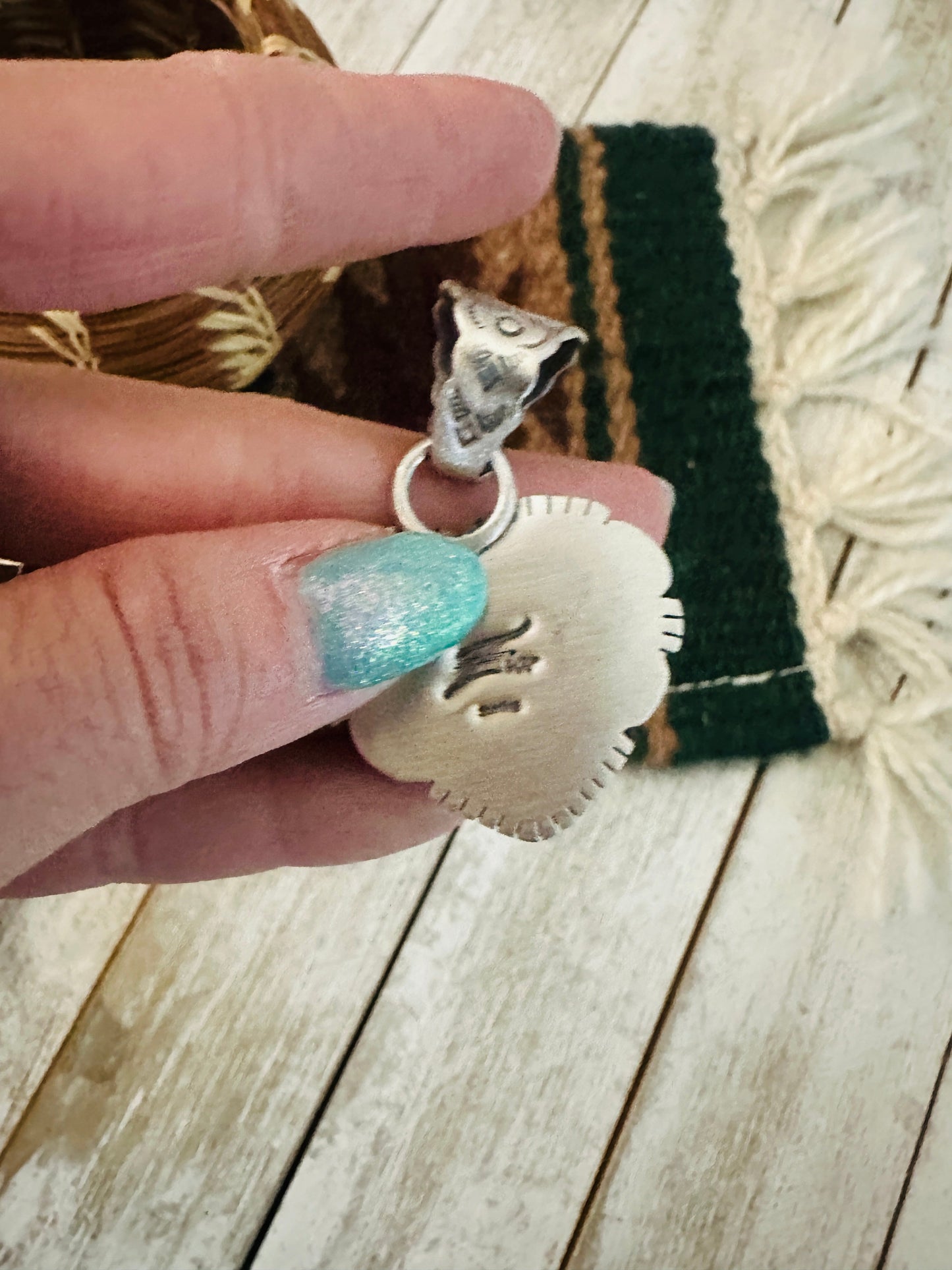 Handmade Turquoise & Sterling Silver Heart Pendant