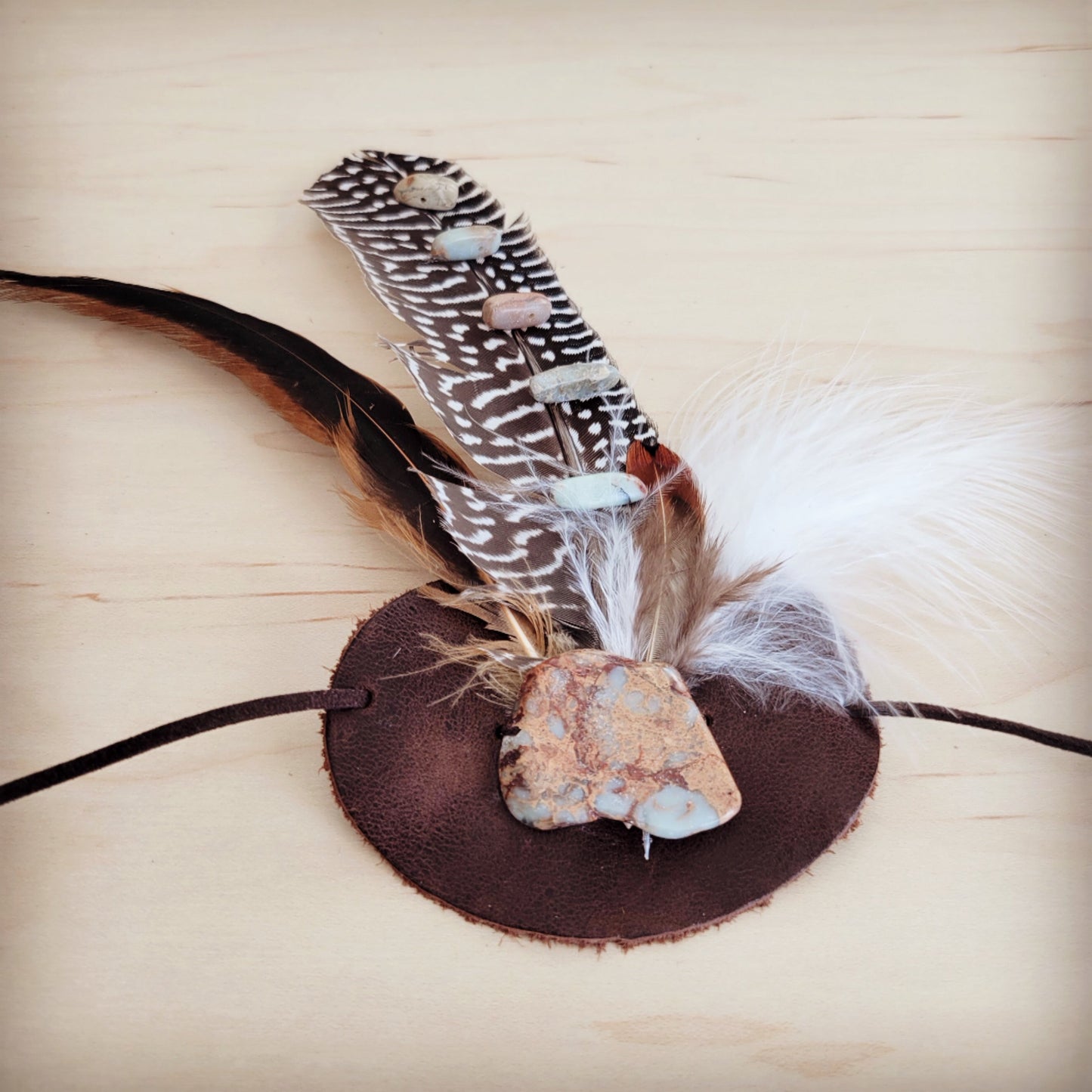 Aqua Terra Accent Turkey Feather & Leather Hat Band Only 954s