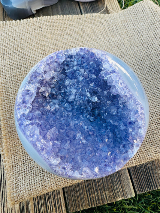 ✨ Nizhoni Crystals ✨  Purple Amethyst Geode Sphere