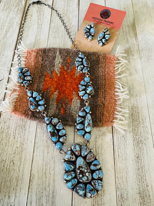 Handcrafted Golden Hills Turquoise & Sterling Silver Necklace Set