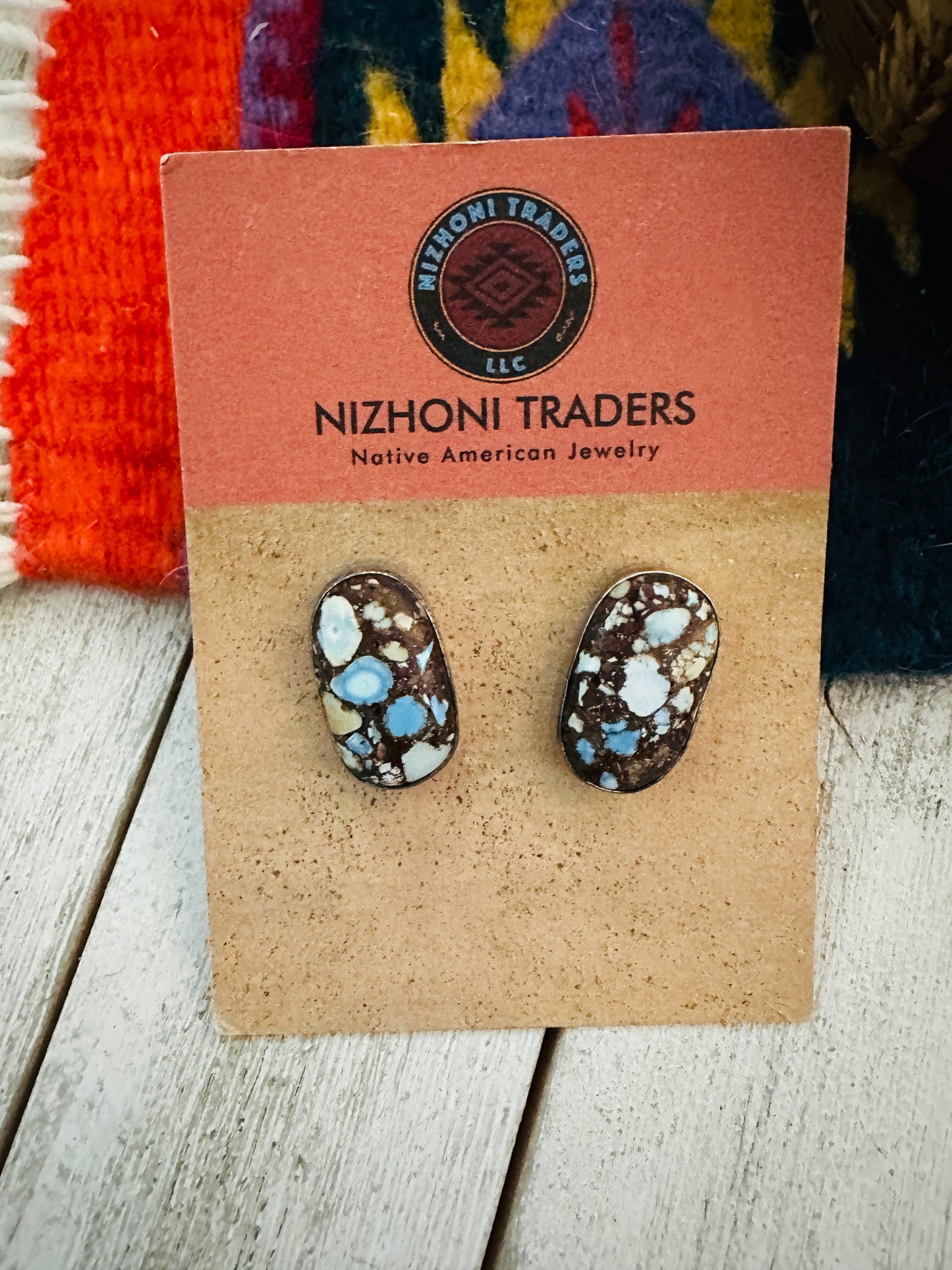 Handcrafted Golden Hills Turquoise & Sterling Silver Post Earrings