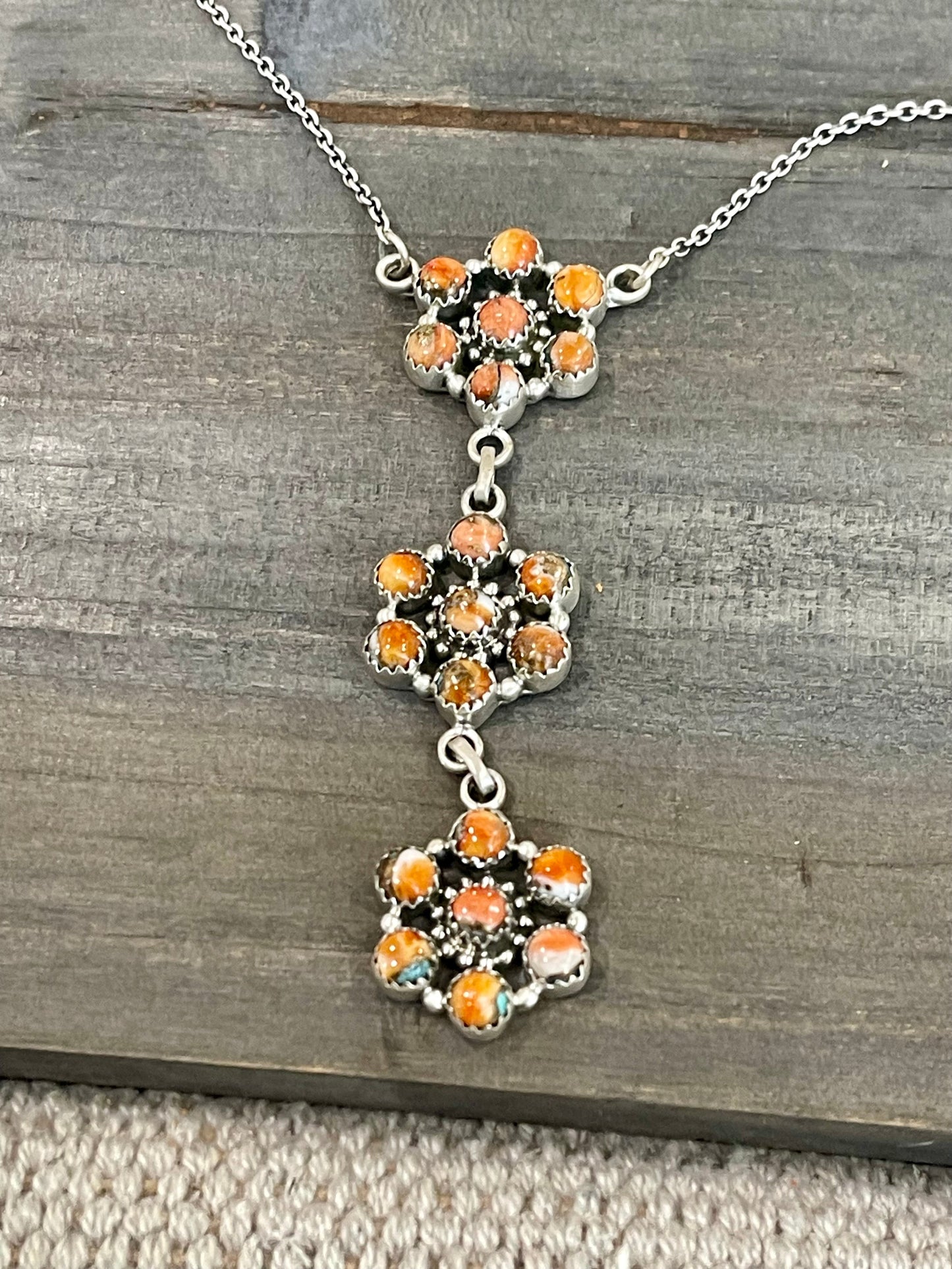 Handmade Sterling Silver & Spice Lariat Necklace