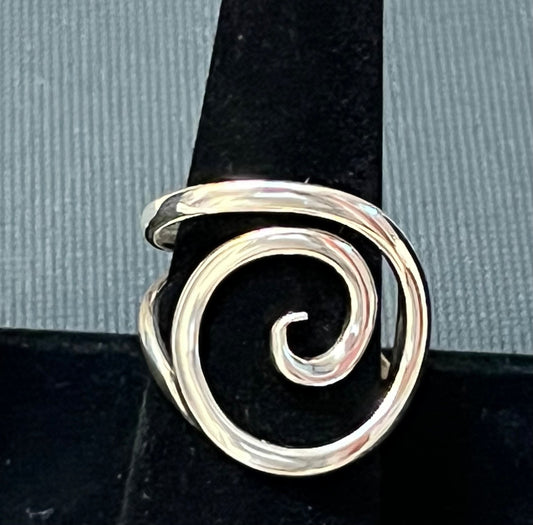 Spiral Sterling Silver Ring Size 7